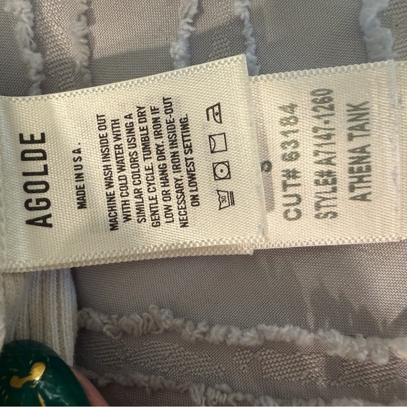 Agolde Cream Ribbed Racerback Tank - Picture 5 of 7